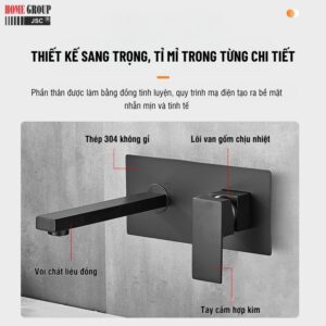 Vòi lavabo âm tường KV12T